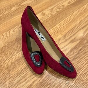 Vintage Suede Burgundy Merlot 2” Palizzio‎ Pumps size 7 M